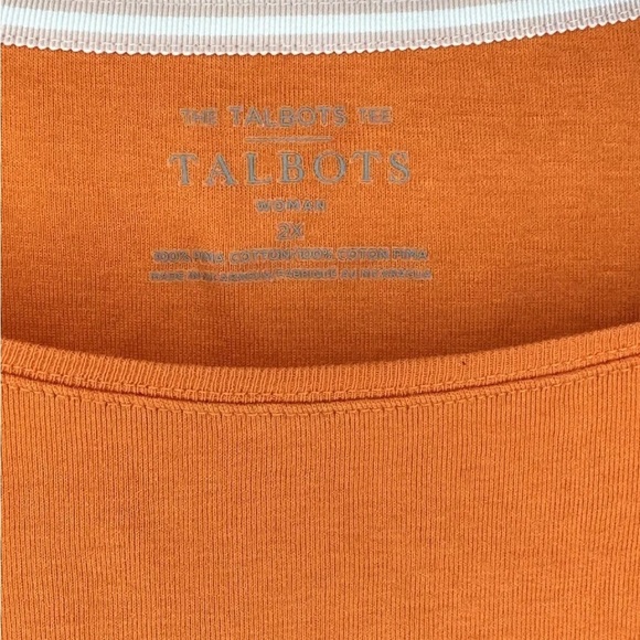 Talbots Women's Orange 3/4 sleeve top - Picture 3 of 3